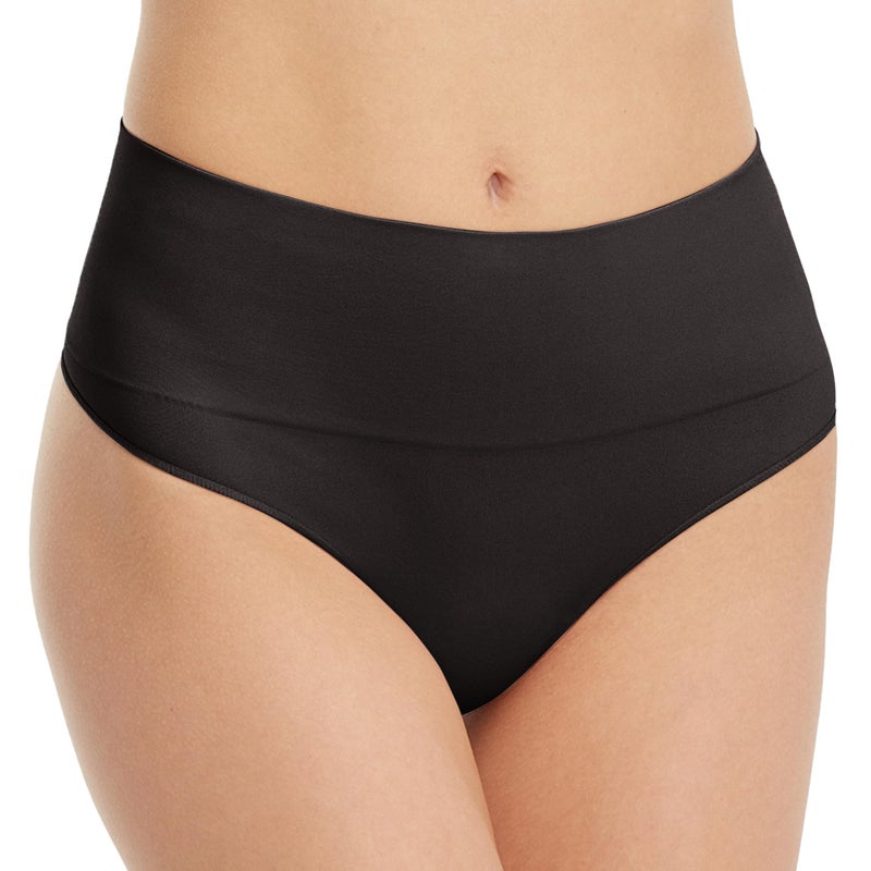 SPANXshape Everyday Shaping Thong - Core Control Shapewear Underwear - Invisible Under Clothes - Seamless Design - Black - Small - Image 1